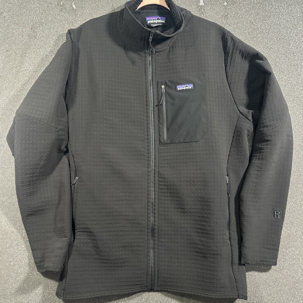 Patagonia Jacket Mens 2XL Black R2 Techface Waffle Fleece Full Zip 83626 Hiking